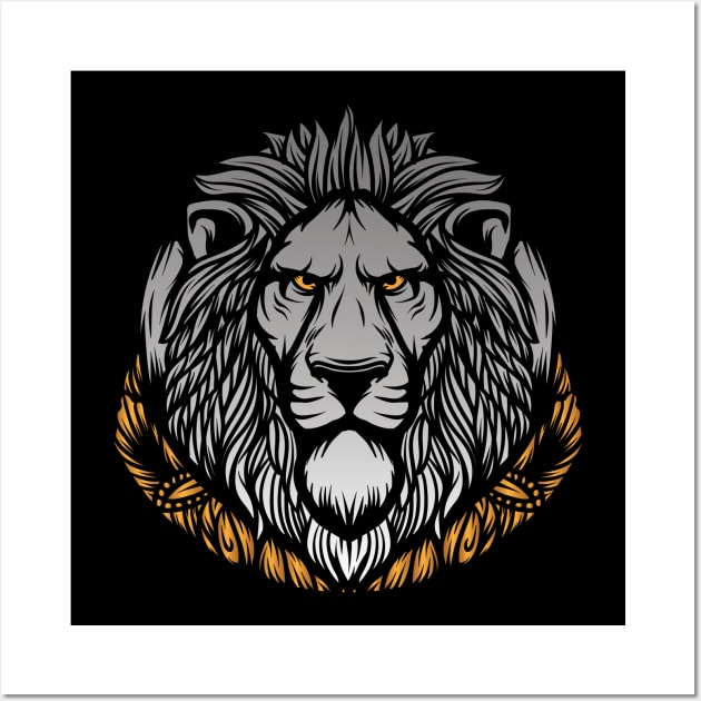 King of Jungle The Lion Wall Art by meowstudio